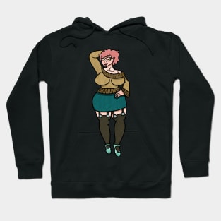 Beautiful pink haired chick Hoodie